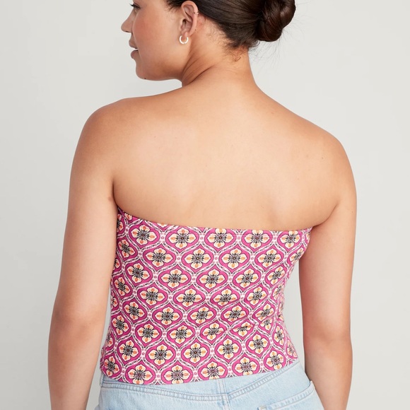 NWT OLD NAVY Cropped Tube Top  Color:
Purple Print SIZE LARGE - Picture 6 of 8